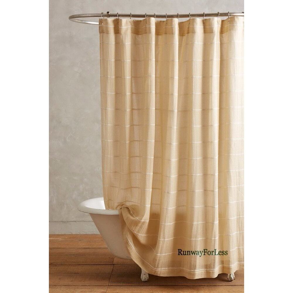 New ANTHROPOLOGIE Home Masula Gold Tone Bathroom Shower Curtain